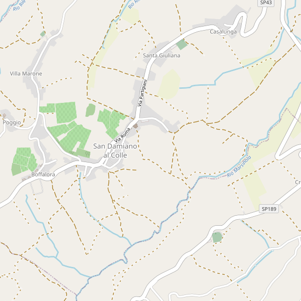 Thumbnail mappa stradale di San Damiano al Colle