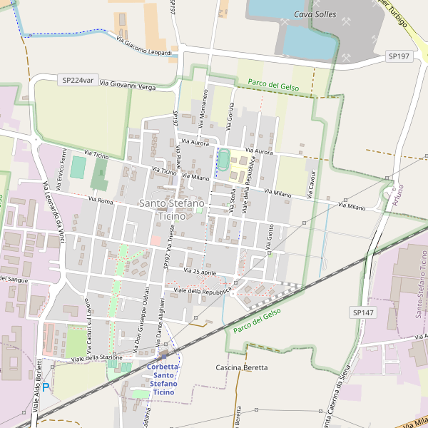 Thumbnail mappa stradale di Santo Stefano Ticino