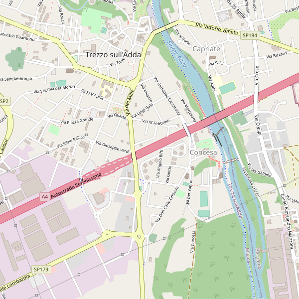 Thumbnail mappa stradale di Trezzo sull'Adda