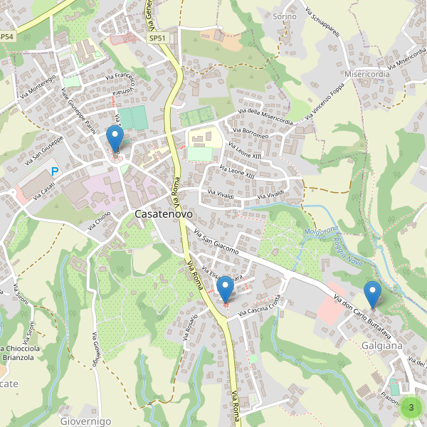 Thumbnail mappa chiese di Casatenovo