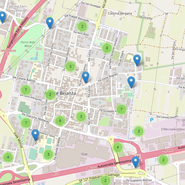 Thumbnail mappa parcheggi di Agrate Brianza