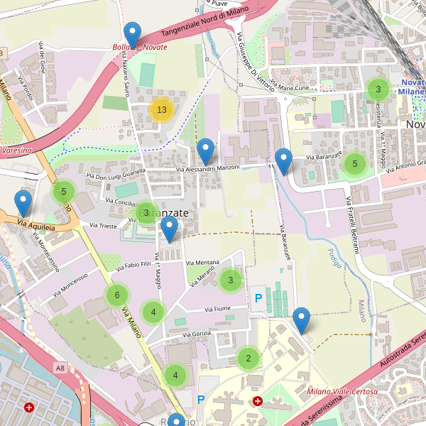 Thumbnail mappa parcheggi di Baranzate