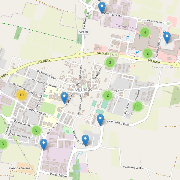Thumbnail mappa parcheggi di Busnago
