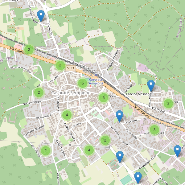 Thumbnail mappa parcheggi di Casorate Sempione
