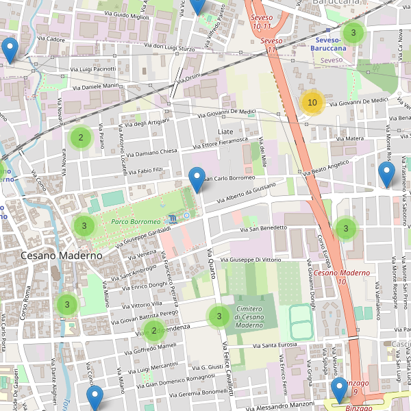 Thumbnail mappa parcheggi di Cesano Maderno