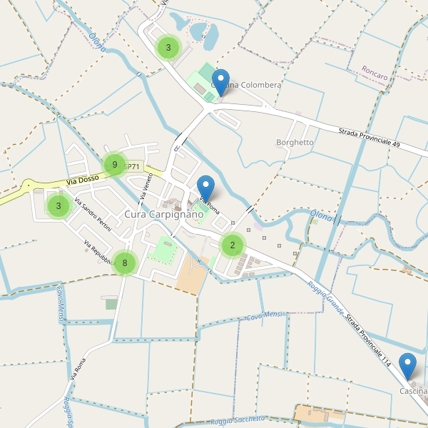 Thumbnail mappa parcheggi di Cura Carpignano