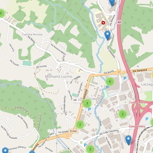 Thumbnail mappa parcheggi di Montano Lucino