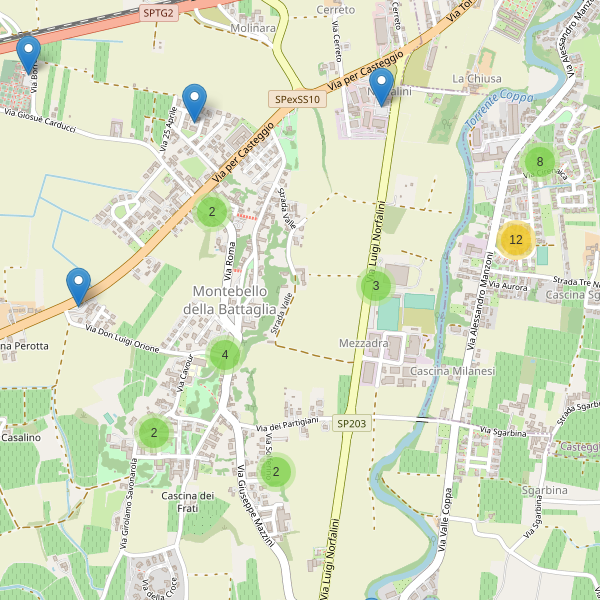 Thumbnail mappa parcheggi di Montebello della Battaglia