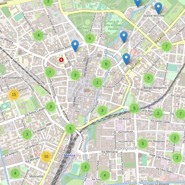 Thumbnail mappa parcheggi di Monza
