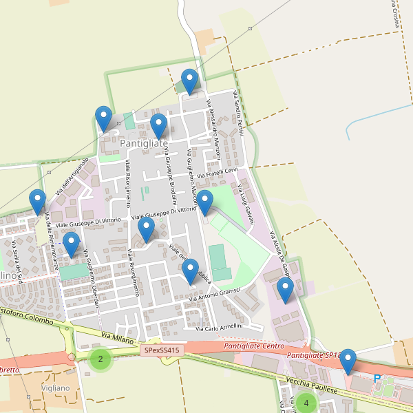 Thumbnail mappa parcheggi di Pantigliate
