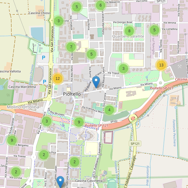 Thumbnail mappa parcheggi di Pioltello