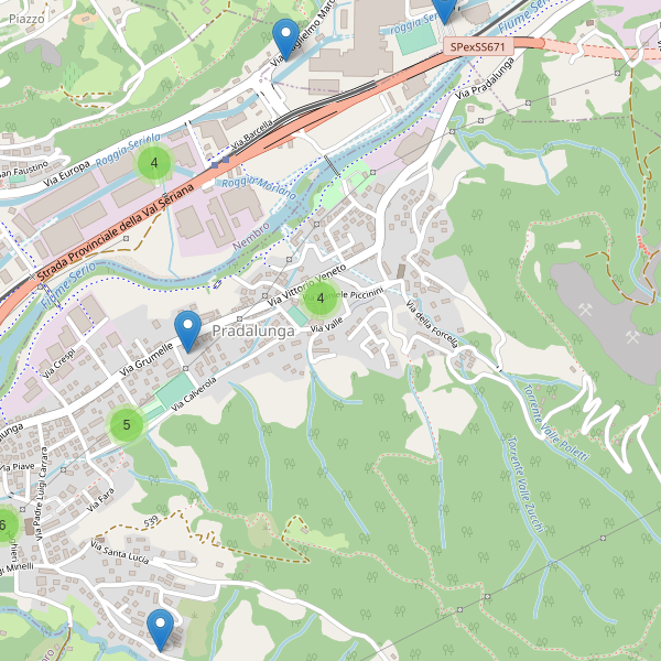 Thumbnail mappa parcheggi di Pradalunga