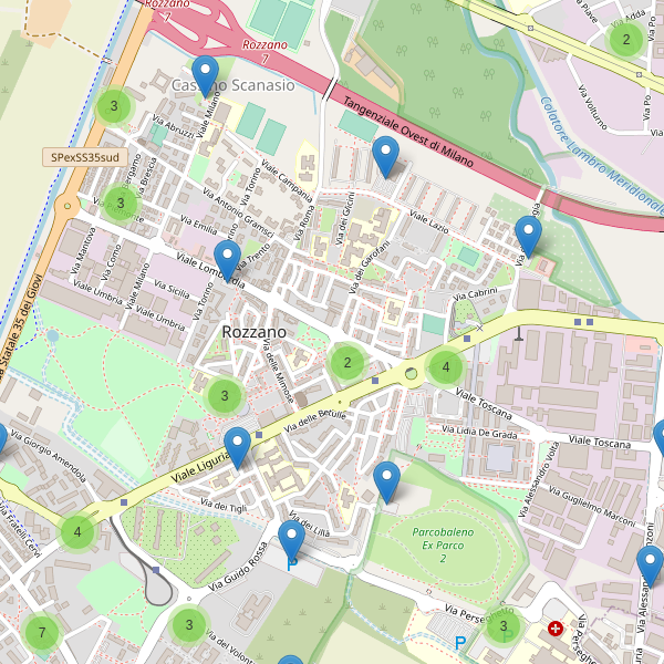 Thumbnail mappa parcheggi di Rozzano