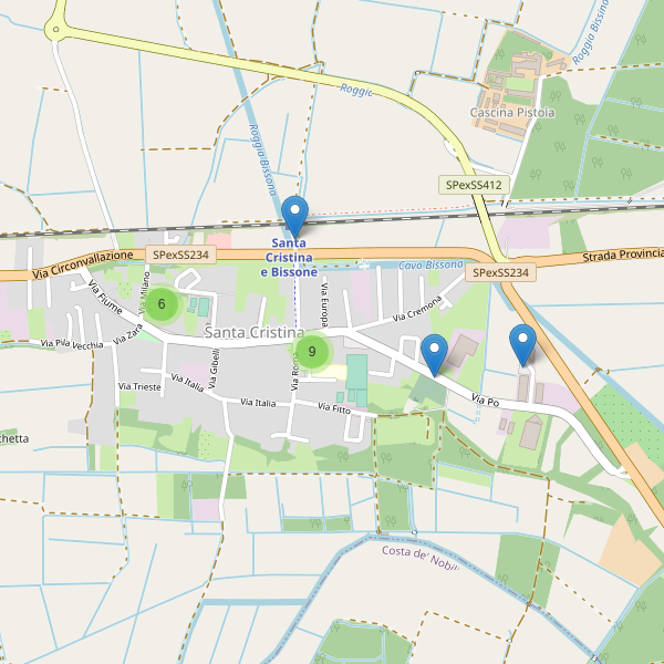 Thumbnail mappa parcheggi di Santa Cristina e Bissone