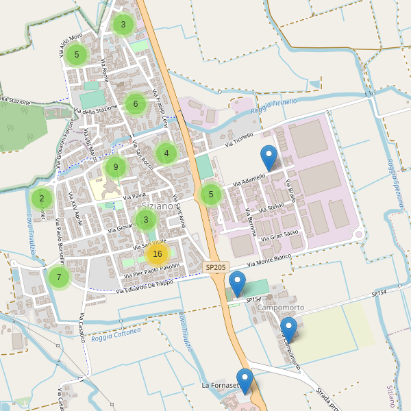 Thumbnail mappa parcheggi di Siziano