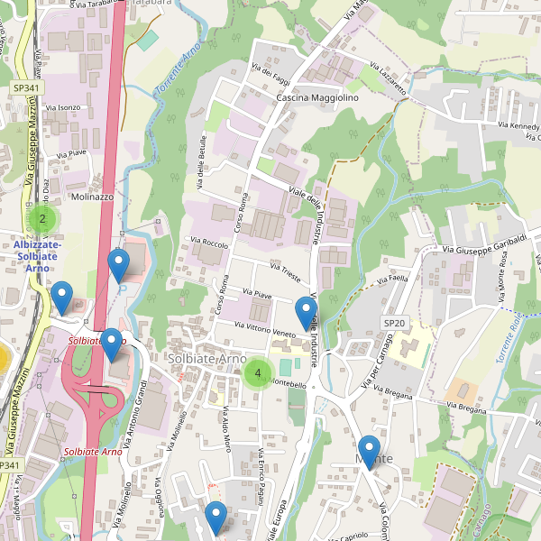 Thumbnail mappa parcheggi di Solbiate Arno