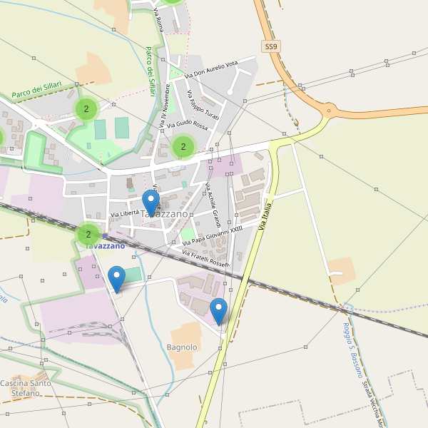 Thumbnail mappa parcheggi di Tavazzano con Villavesco