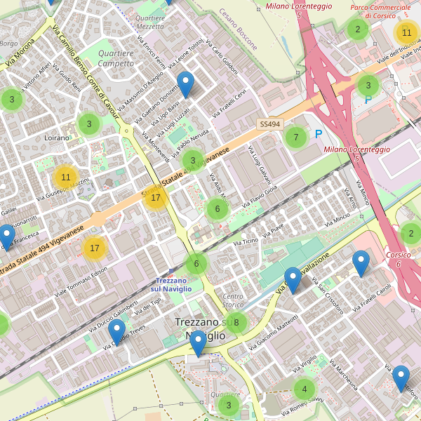 Thumbnail mappa parcheggi di Trezzano sul Naviglio