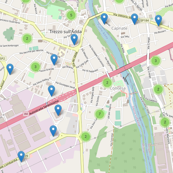 Thumbnail mappa parcheggi di Trezzo sull'Adda