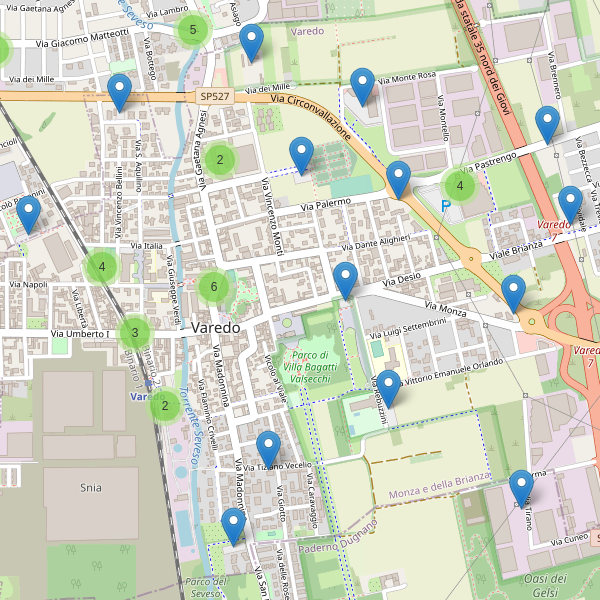 Thumbnail mappa parcheggi di Varedo