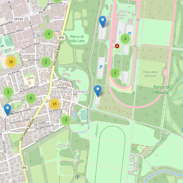 Thumbnail mappa parcheggi di Vedano al Lambro