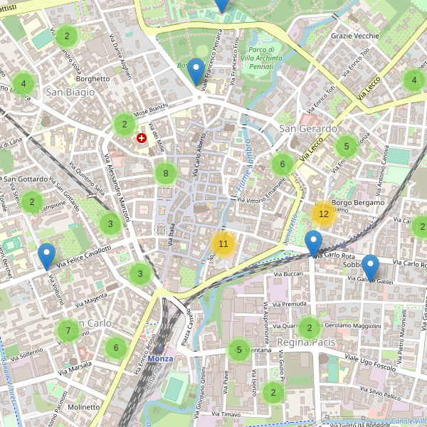 Thumbnail mappa ristoranti di Monza