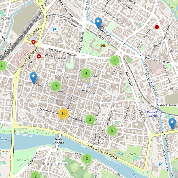 Thumbnail mappa ristoranti di Pavia
