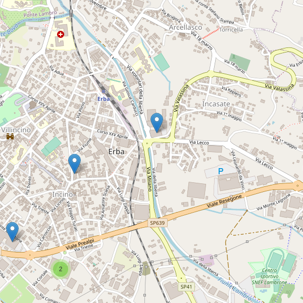 Thumbnail mappa supermercati di Erba