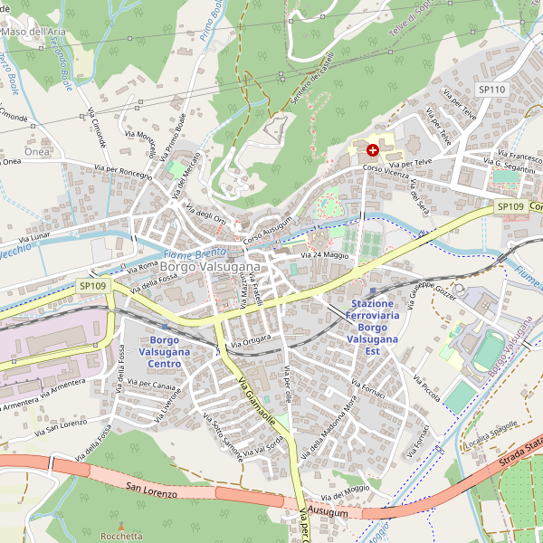 Thumbnail mappa ospedali di Borgo Valsugana