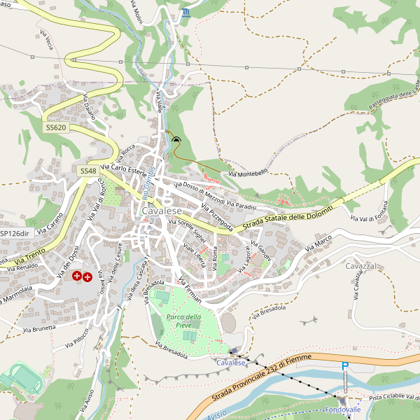 Thumbnail mappa stradale di Cavalese