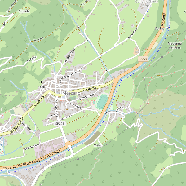 Thumbnail mappa stradale di Mezzano