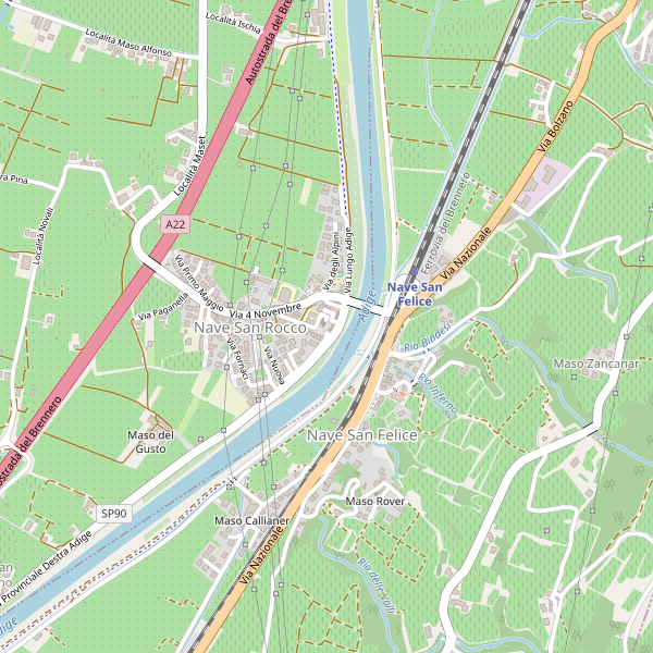 Thumbnail mappa stradale di Nave San Rocco