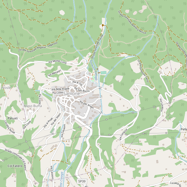 Thumbnail mappa stradale di Samone (TN)