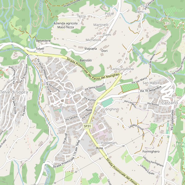 Thumbnail mappa hotel di Telve