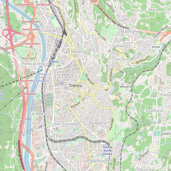 Thumbnail mappa palestre di Trento