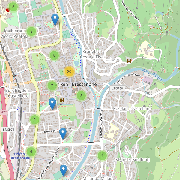 Thumbnail mappa bar di Bressanone