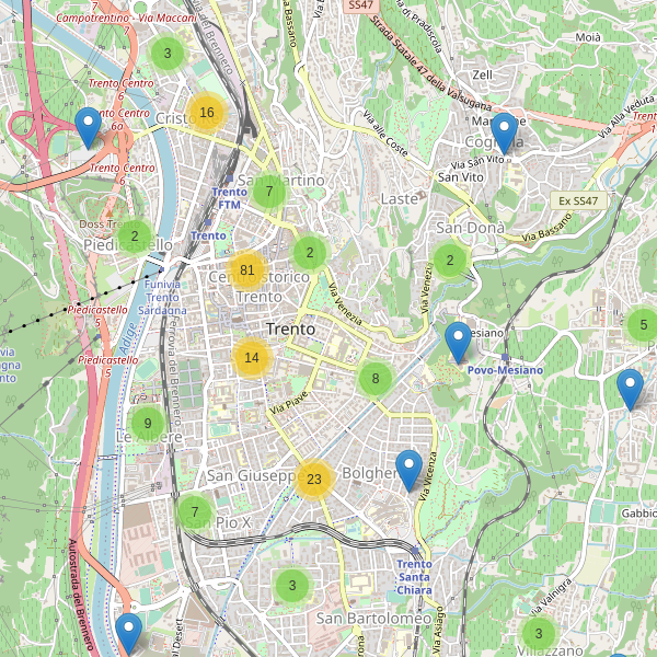 Thumbnail mappa bar di Trento