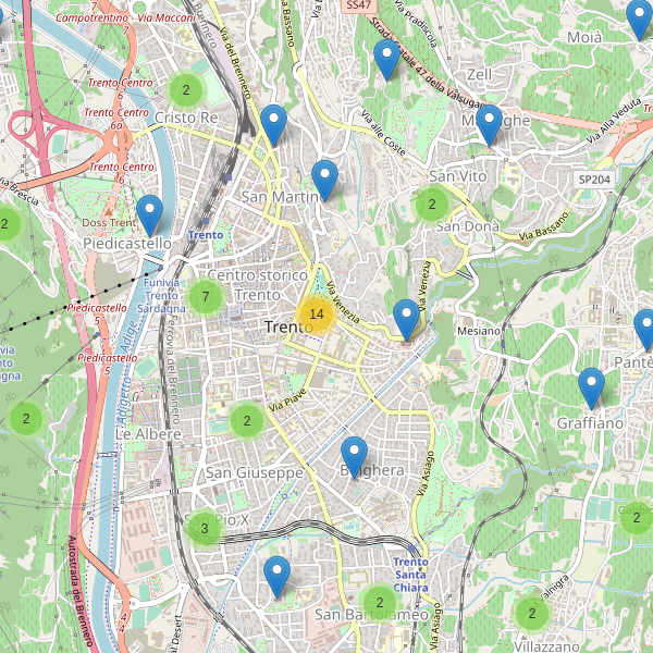 Thumbnail mappa chiese di Trento