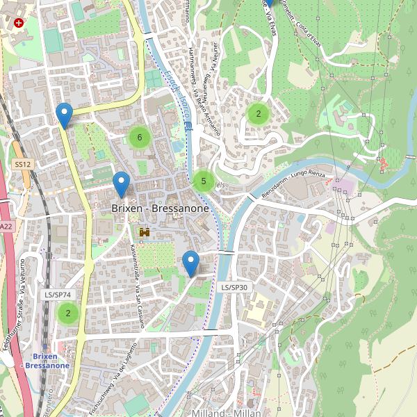Thumbnail mappa hotel di Bressanone