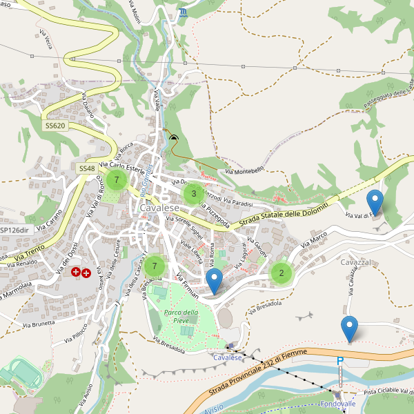Thumbnail mappa hotel di Cavalese