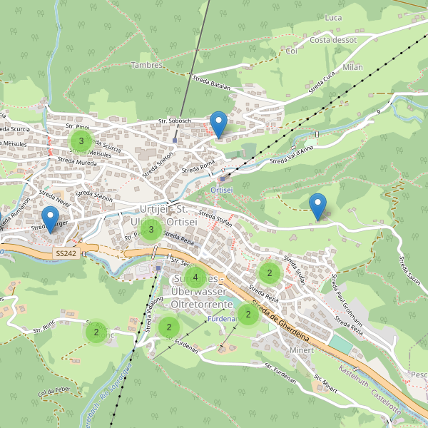 Thumbnail mappa hotel di Ortisei