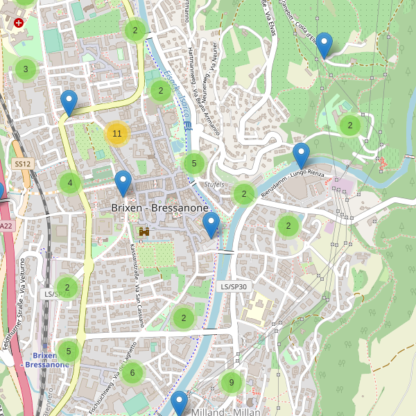 Thumbnail mappa parcheggi di Bressanone