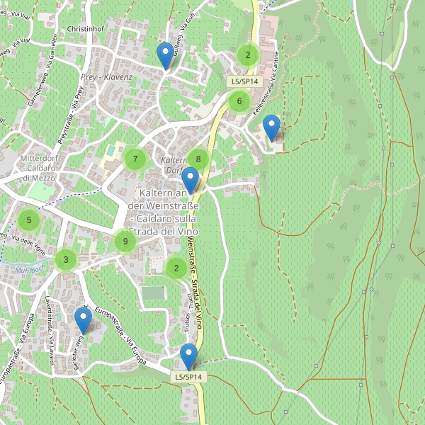 Thumbnail mappa parcheggi di Caldaro sulla strada del vino