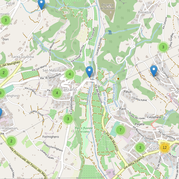 Thumbnail mappa parcheggi di Carzano