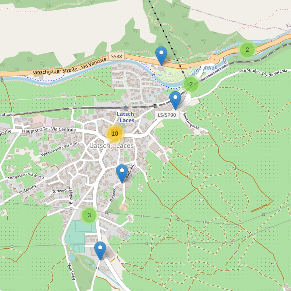 Thumbnail mappa parcheggi di Laces