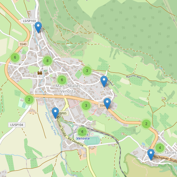 Thumbnail mappa parcheggi di Malles Venosta