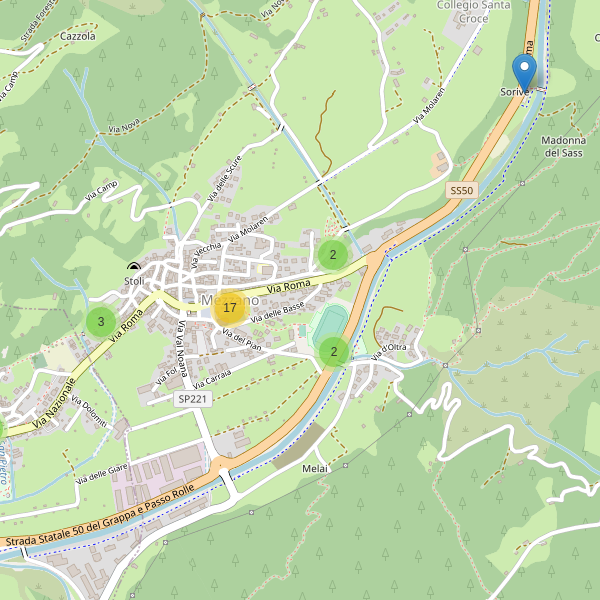 Thumbnail mappa parcheggi di Mezzano
