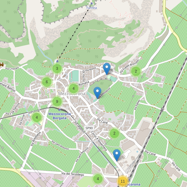 Thumbnail mappa parcheggi di Mezzocorona