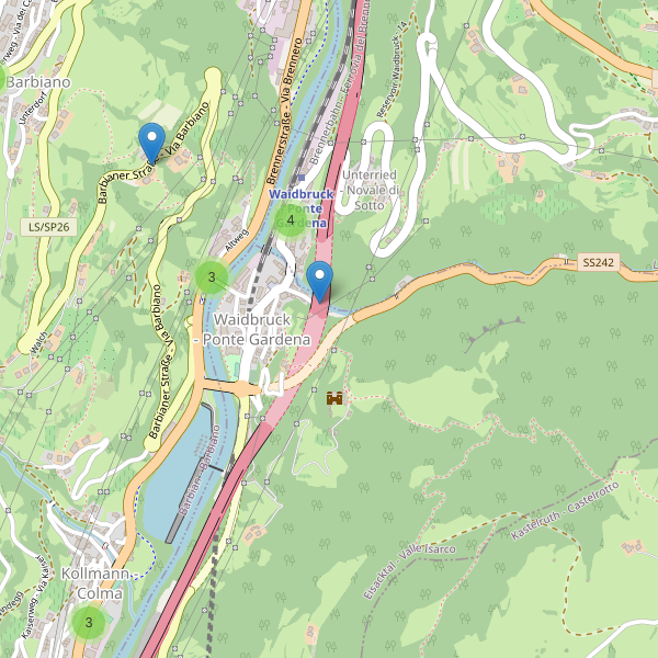Thumbnail mappa parcheggi di Ponte Gardena