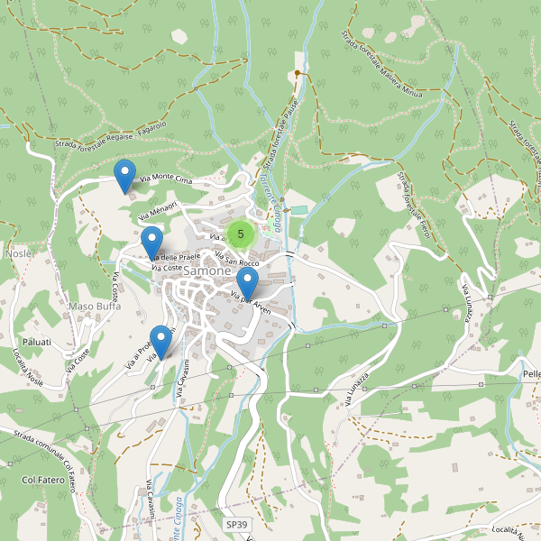 Thumbnail mappa parcheggi di Samone (TN)